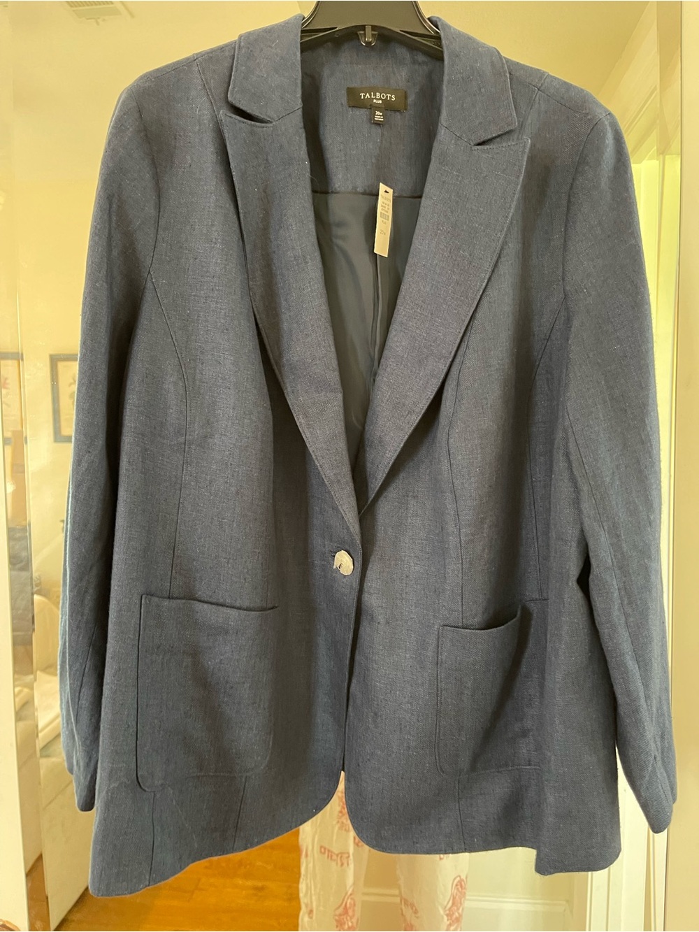 Talbots Women's Navy Single-Button Blazer Size 20W